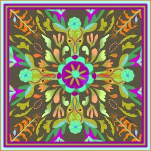 Franco Ferrari Foulard In Seta Stampa Multicolor