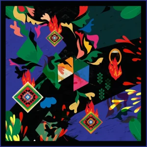 Franco Ferrari Foulard In Seta Stampa Artistica Multicolor